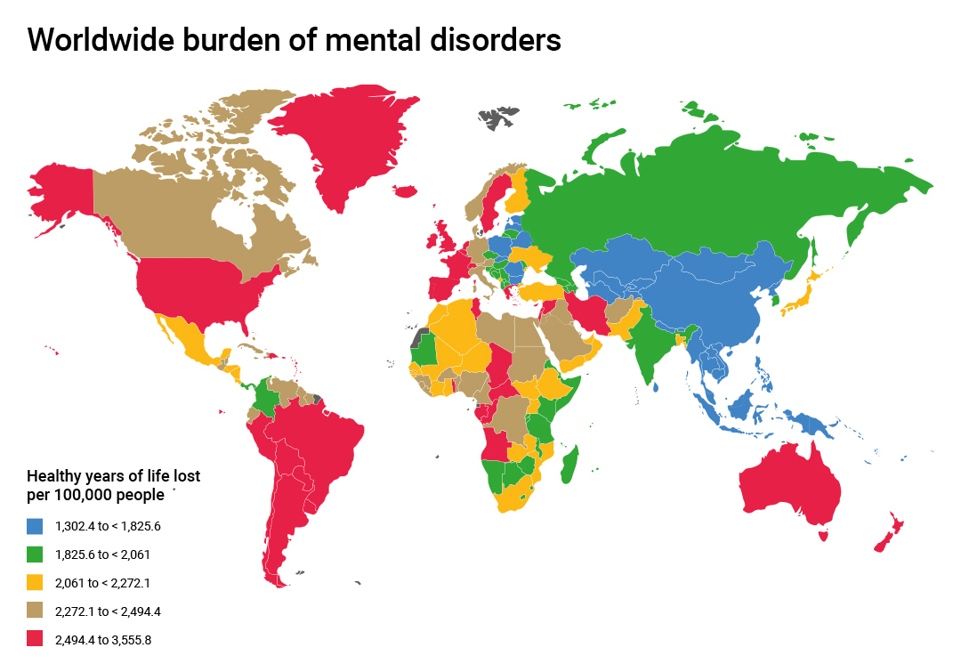 Mental disorders map design